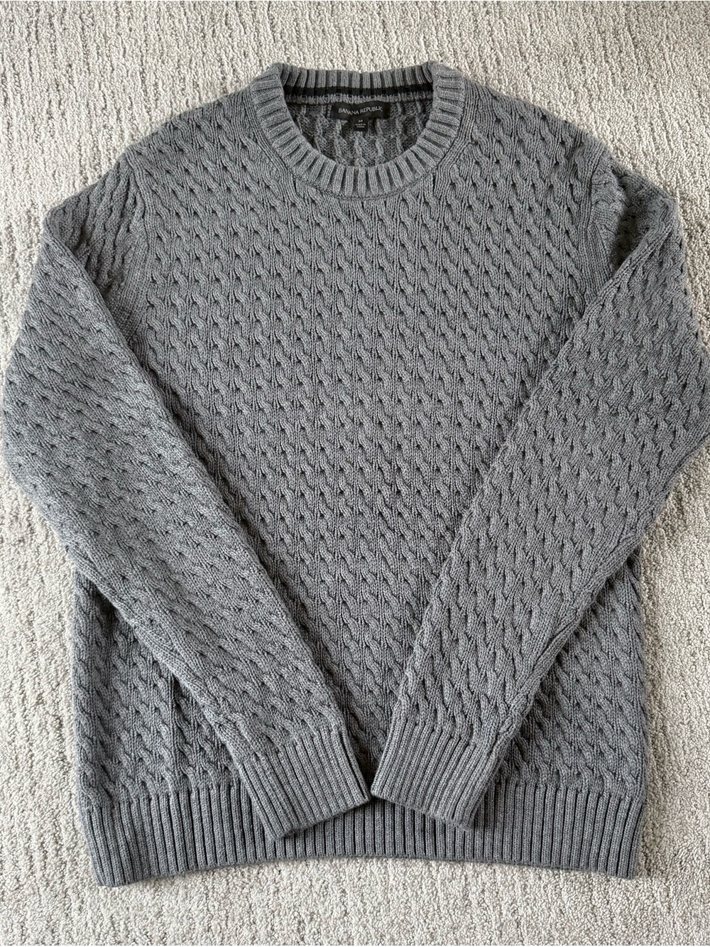 Banana Republic Men’s Grey Cable Knit Sweater
